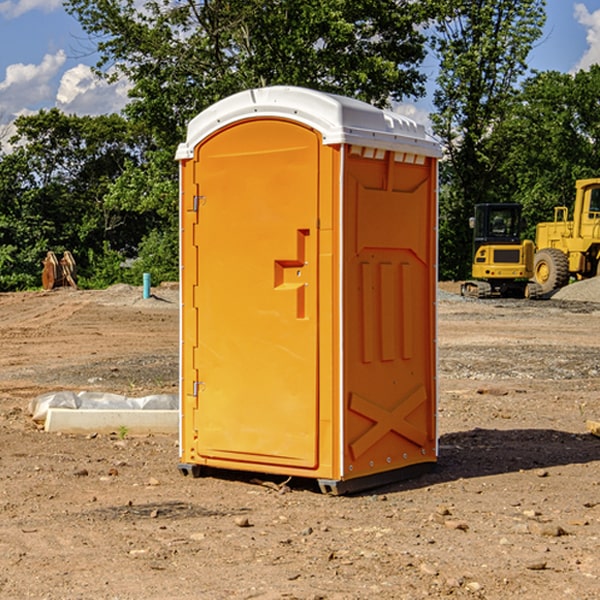 how often are the portable restrooms cleaned and serviced during a rental period in Caribou County